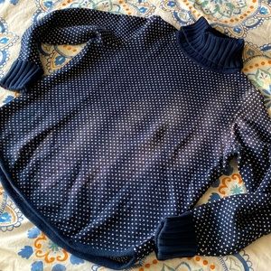 L.L. Bean Turtleneck Sweater Birds Eye size M